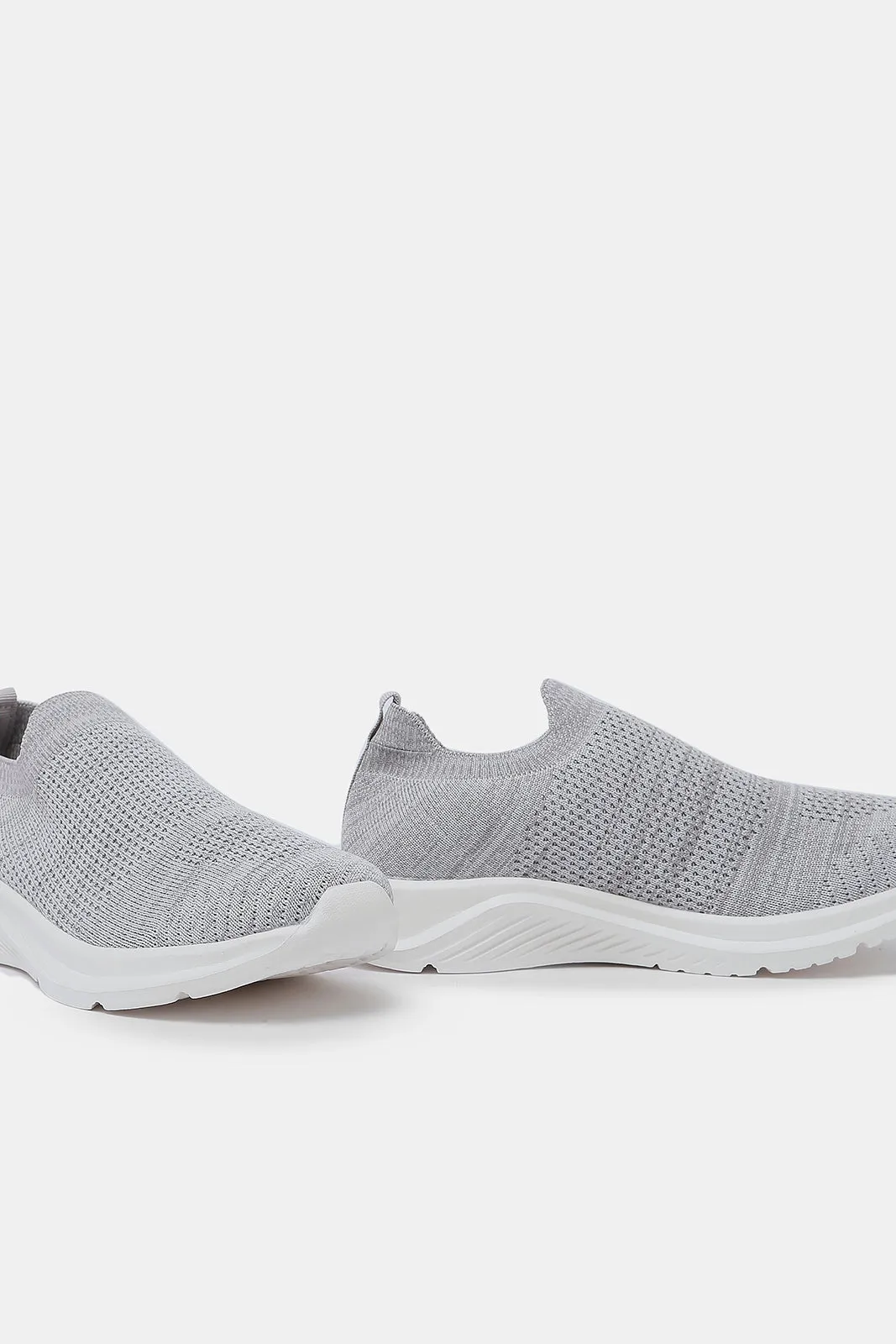 Senior Boys Grey Knitted Slip On