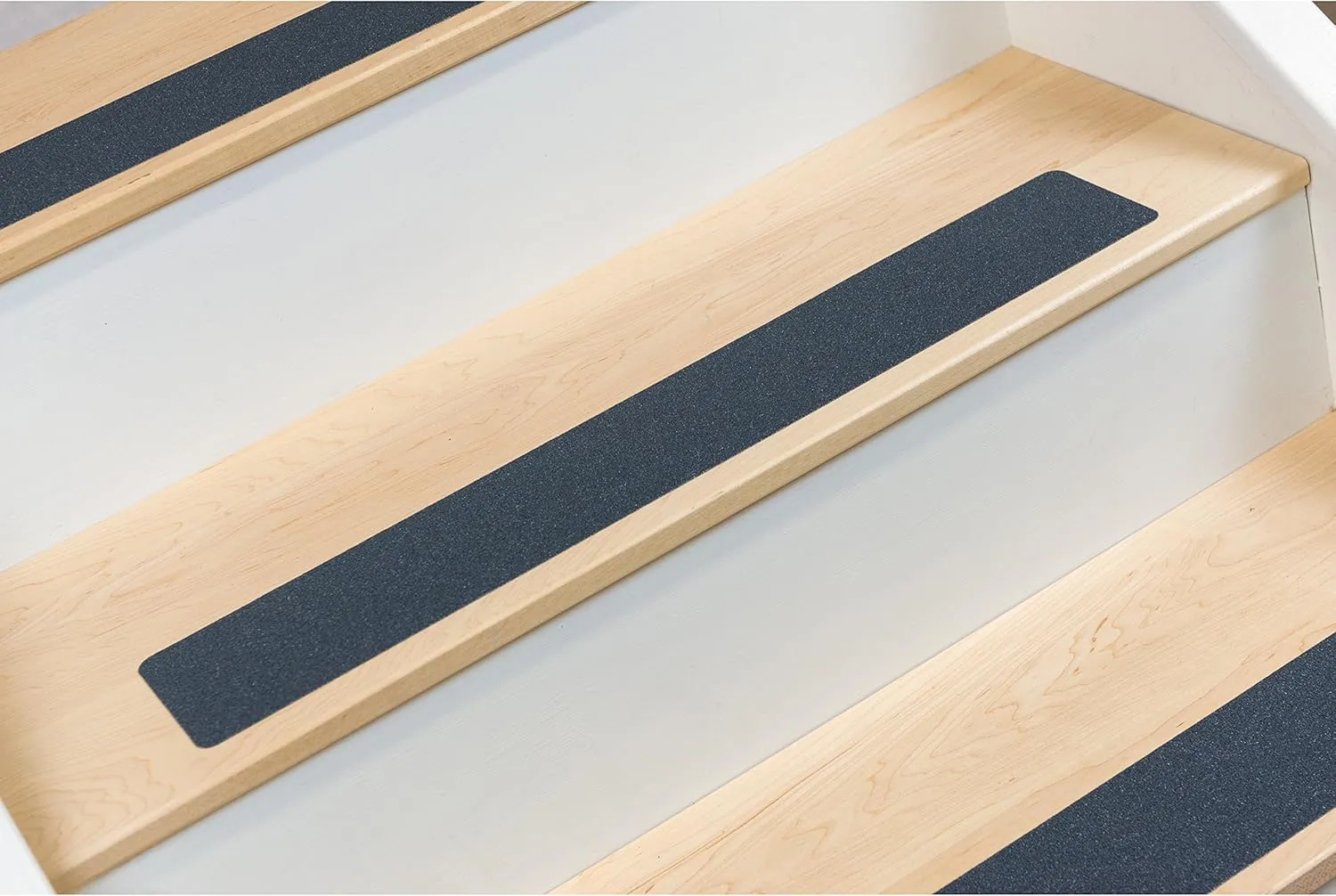 Set of PVC-Free, Non-Slip Adhesive Stair Treads and Handy Installation Roller (15qty - 4" X 24"   Roller, Grey)