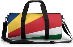 Seychelles Flag Gym Bag with Wet Pocket Travel Duffel for Boys Girls Weekender Overnight