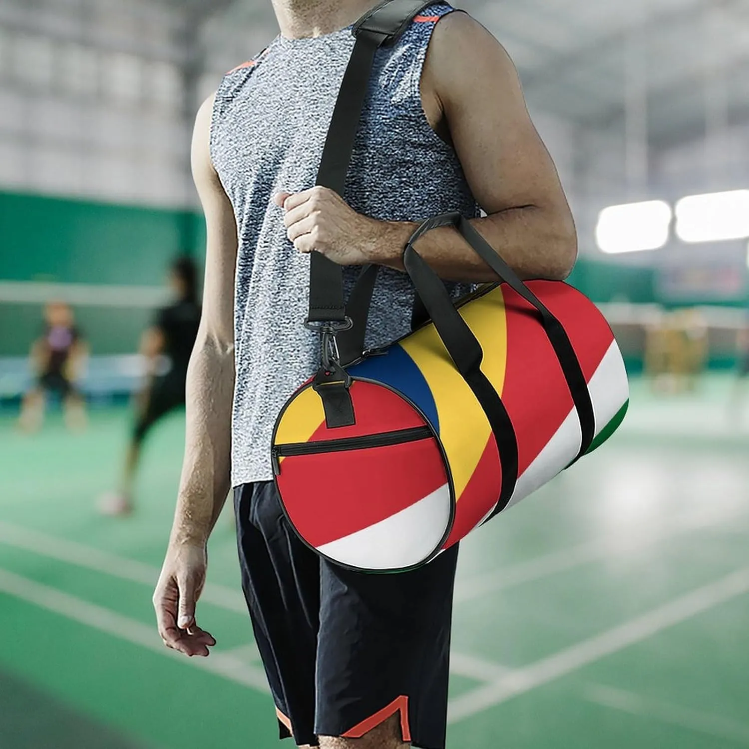 Seychelles Flag Gym Bag with Wet Pocket Travel Duffel for Boys Girls Weekender Overnight