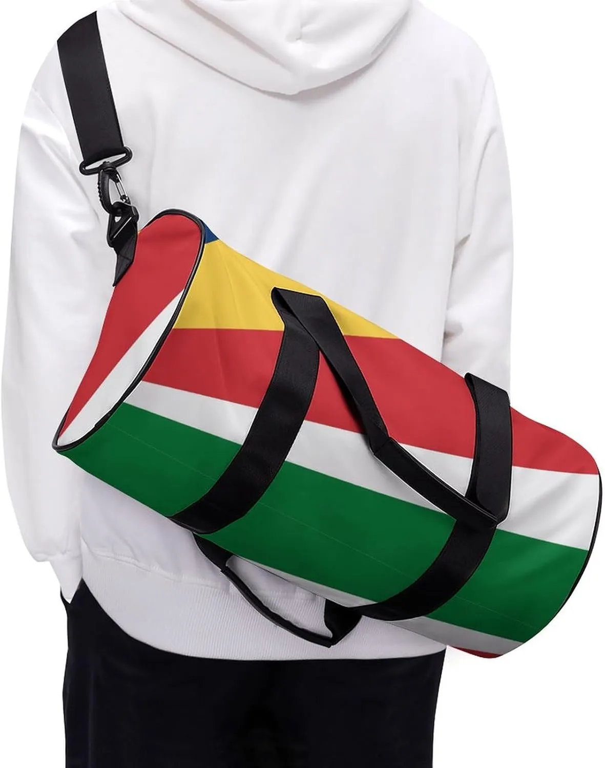 Seychelles Flag Gym Bag with Wet Pocket Travel Duffel for Boys Girls Weekender Overnight