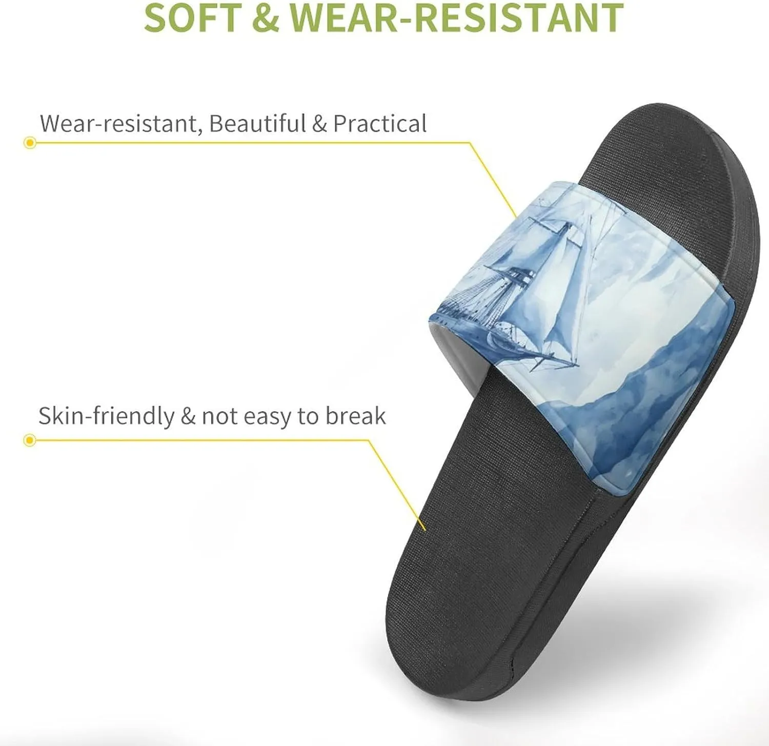 Ships in The Glacier Unisex Non-Slip Home Slippers Open-toe Outdoor Indoor Slide Shoes Shower Sandals
