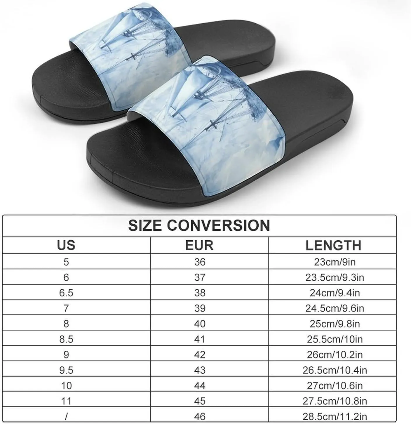Ships in The Glacier Unisex Non-Slip Home Slippers Open-toe Outdoor Indoor Slide Shoes Shower Sandals