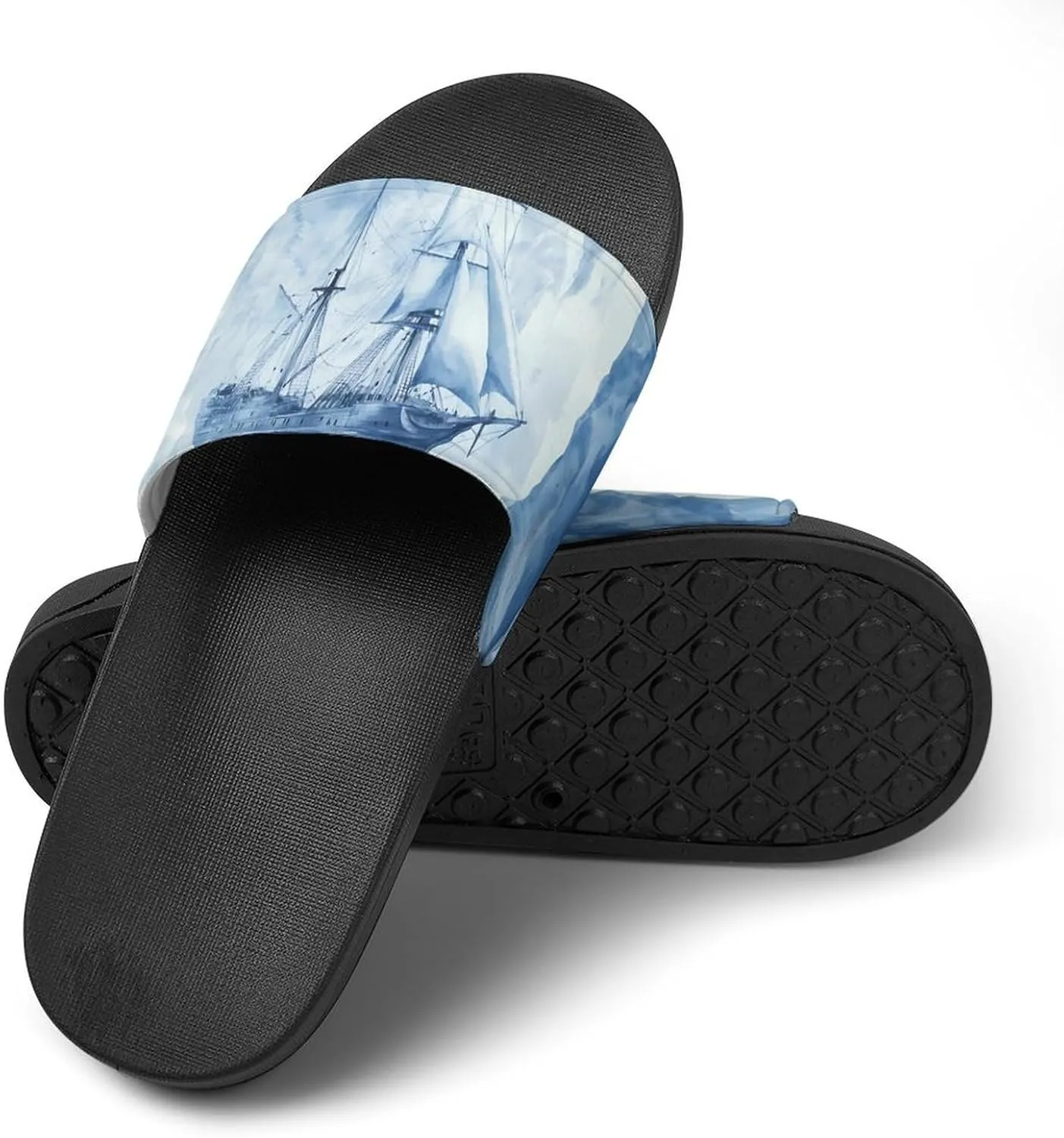 Ships in The Glacier Unisex Non-Slip Home Slippers Open-toe Outdoor Indoor Slide Shoes Shower Sandals