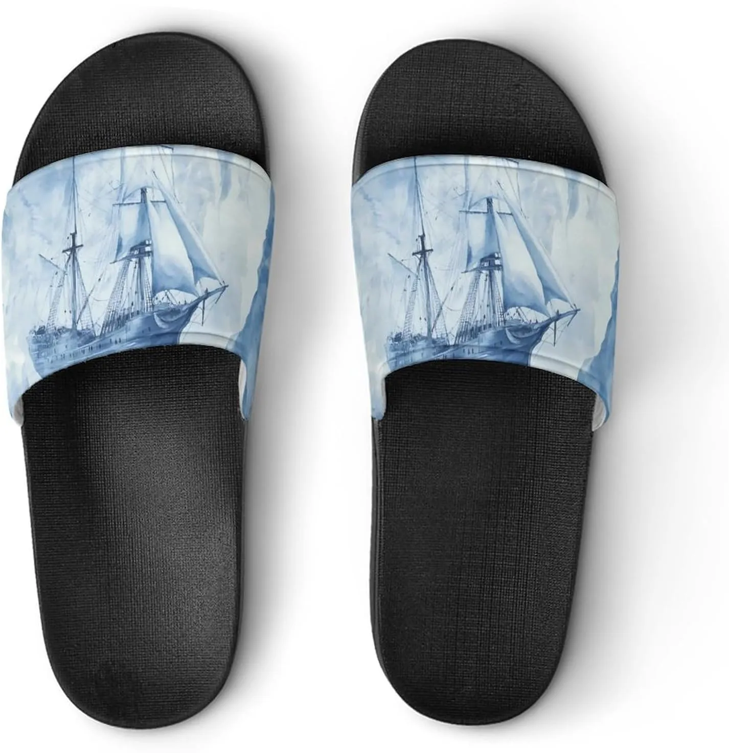 Ships in The Glacier Unisex Non-Slip Home Slippers Open-toe Outdoor Indoor Slide Shoes Shower Sandals
