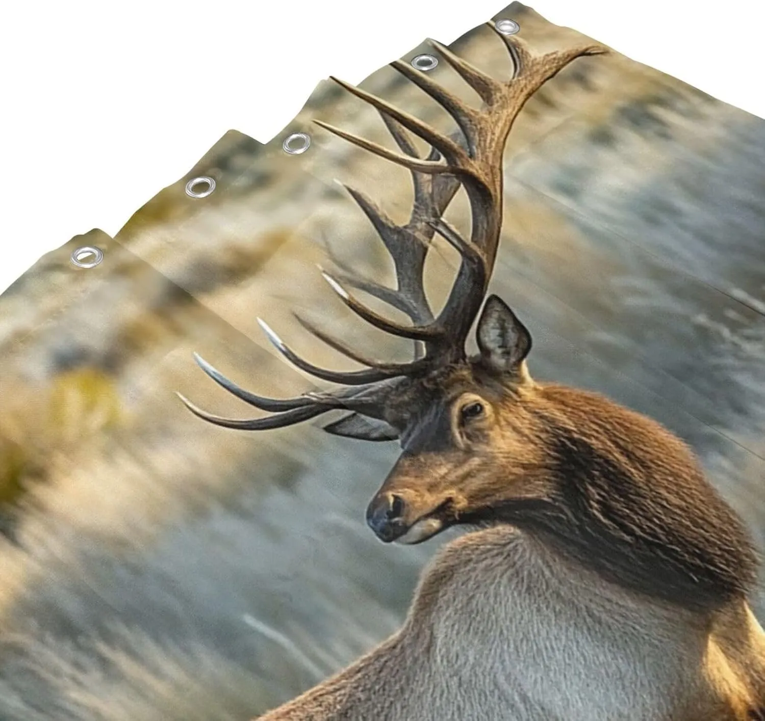 Shower Curtain Set with 12 Hooks Modern Art Bath Curtains Waterproof Fabric Washable Curtain Elk in The Meadow Shower Curtains for Bathroom Bathtub Decor 72 x 72 Inches
