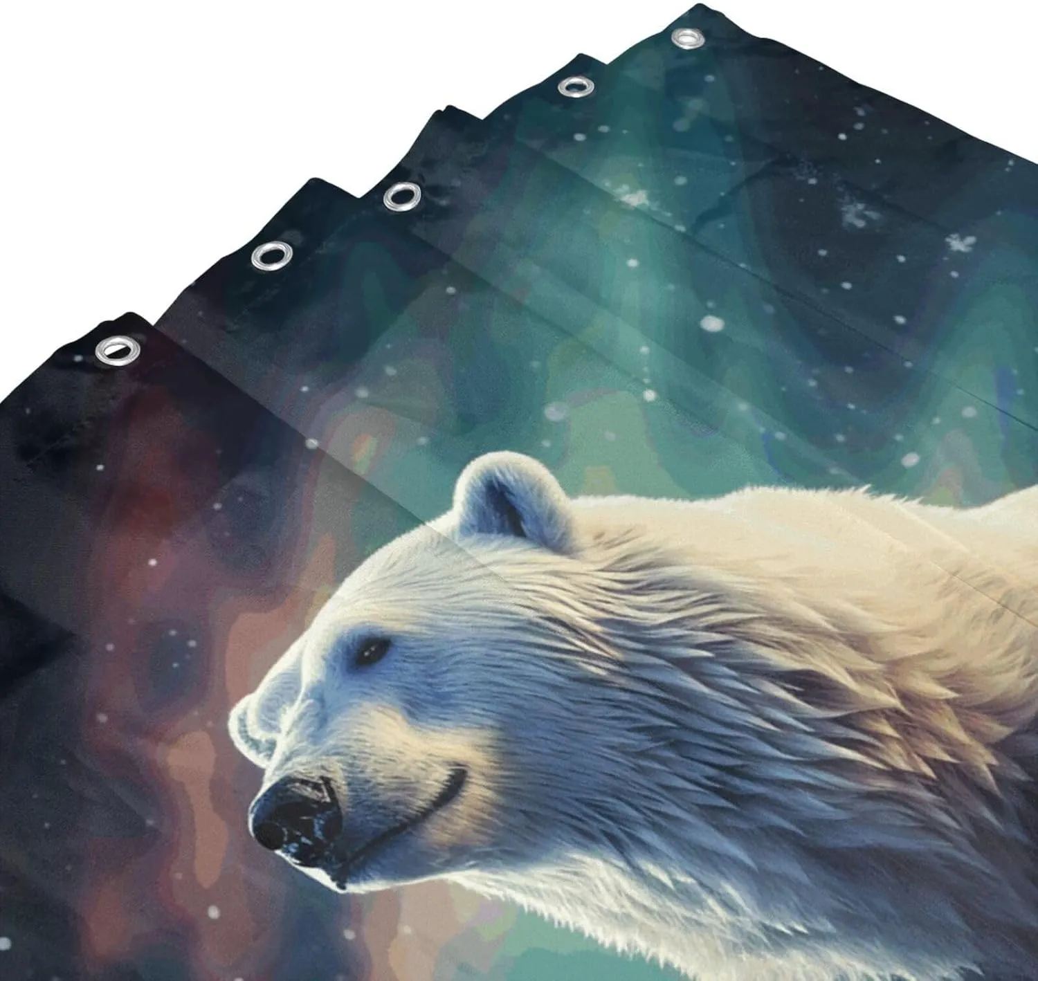 Shower Curtain Waterproof Shower Curtain Liner with 12 Hooks Northern Lights Polar Bear_77991766 Shower Curtains Washable Bath Curtain Set Shower Liner Cloth for Bathroom Bathtub 72" x 72"