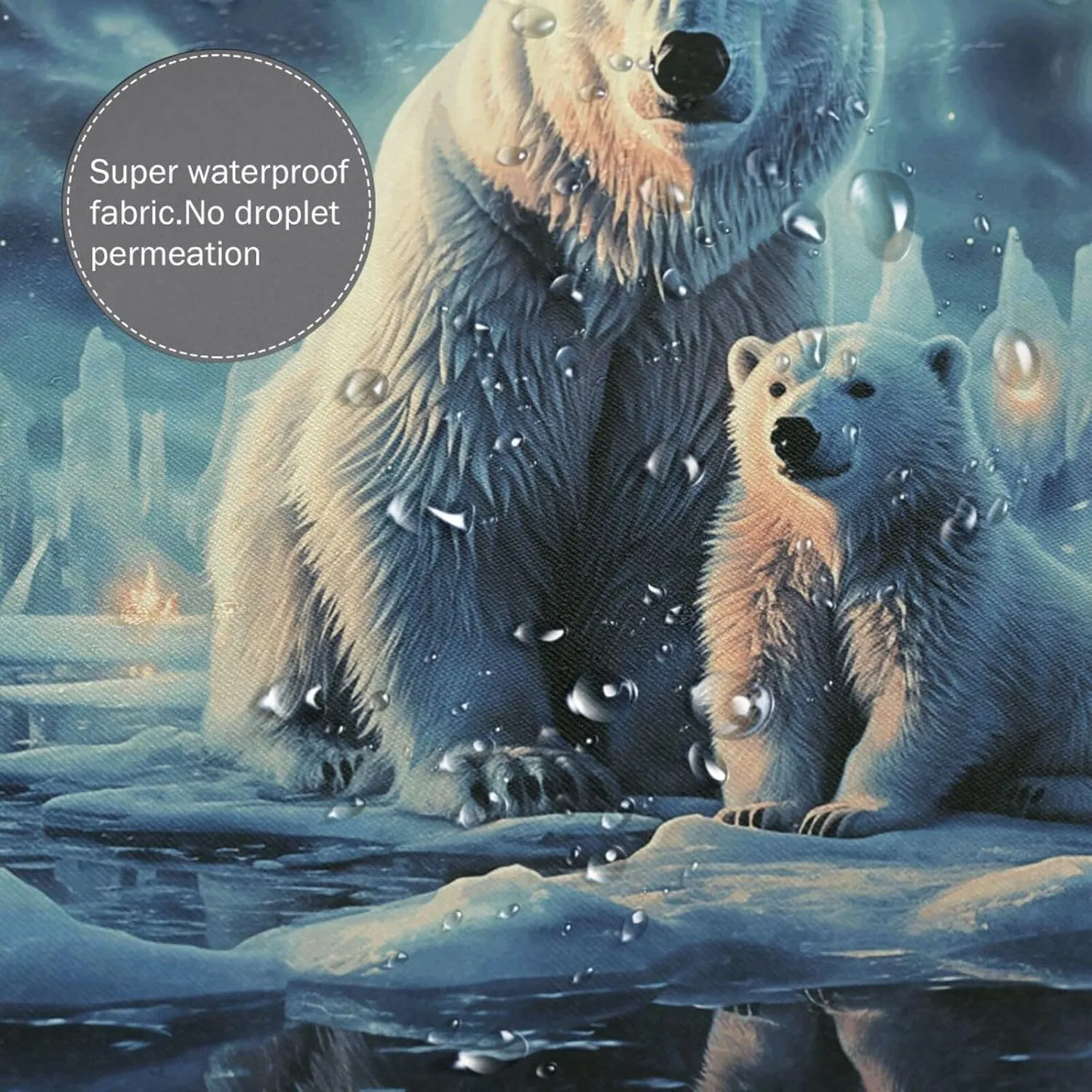 Shower Curtain Waterproof Shower Curtain Liner with 12 Hooks Polar Bears Northern Lights_77991832 Shower Curtains Washable Bath Curtain Set Shower Liner Cloth for Bathroom Bathtub 72" x 72"