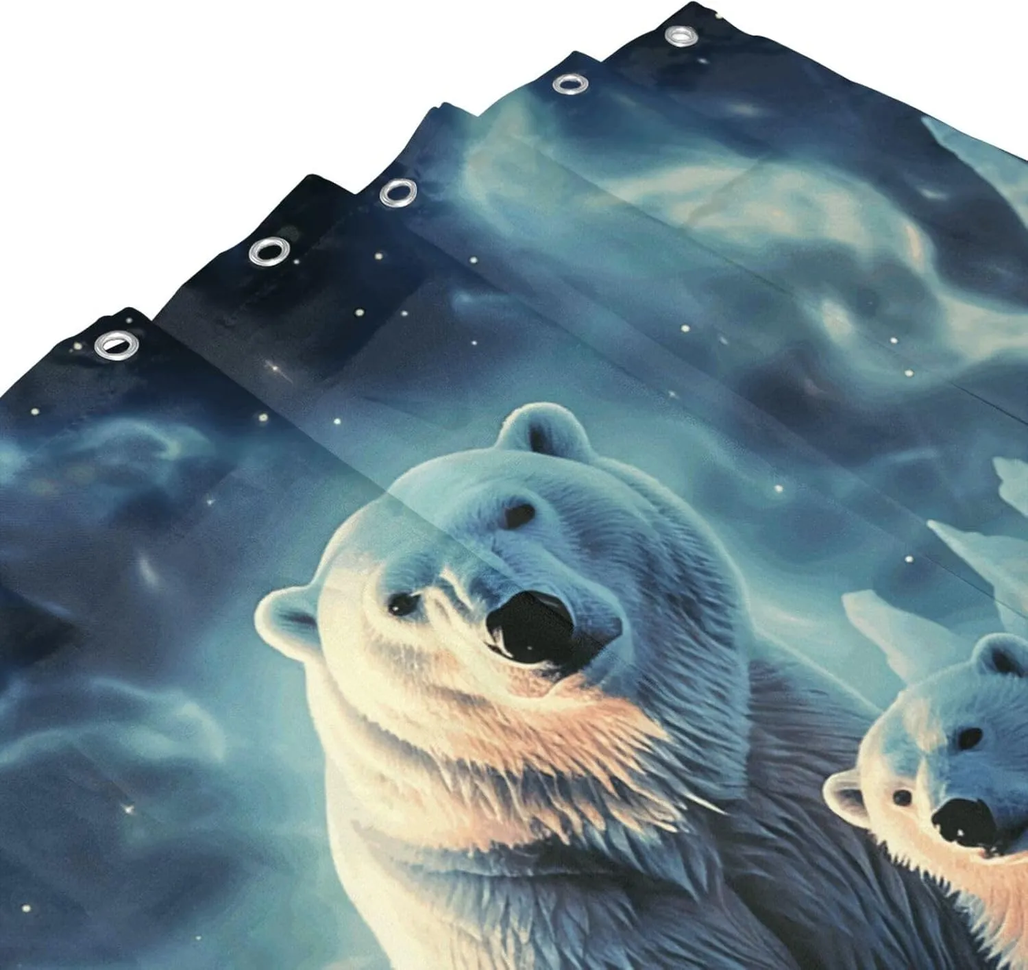 Shower Curtain Waterproof Shower Curtain Liner with 12 Hooks Polar Bears Northern Lights_77991832 Shower Curtains Washable Bath Curtain Set Shower Liner Cloth for Bathroom Bathtub 72" x 72"