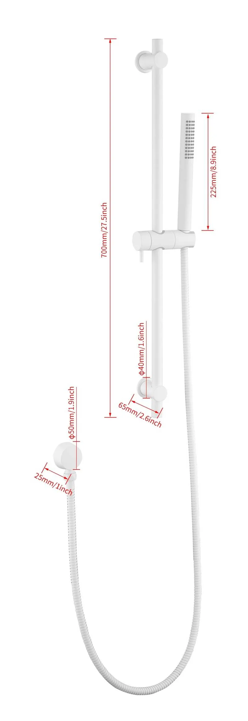 Shower Safe Slide Bar with Handheld Shower Head