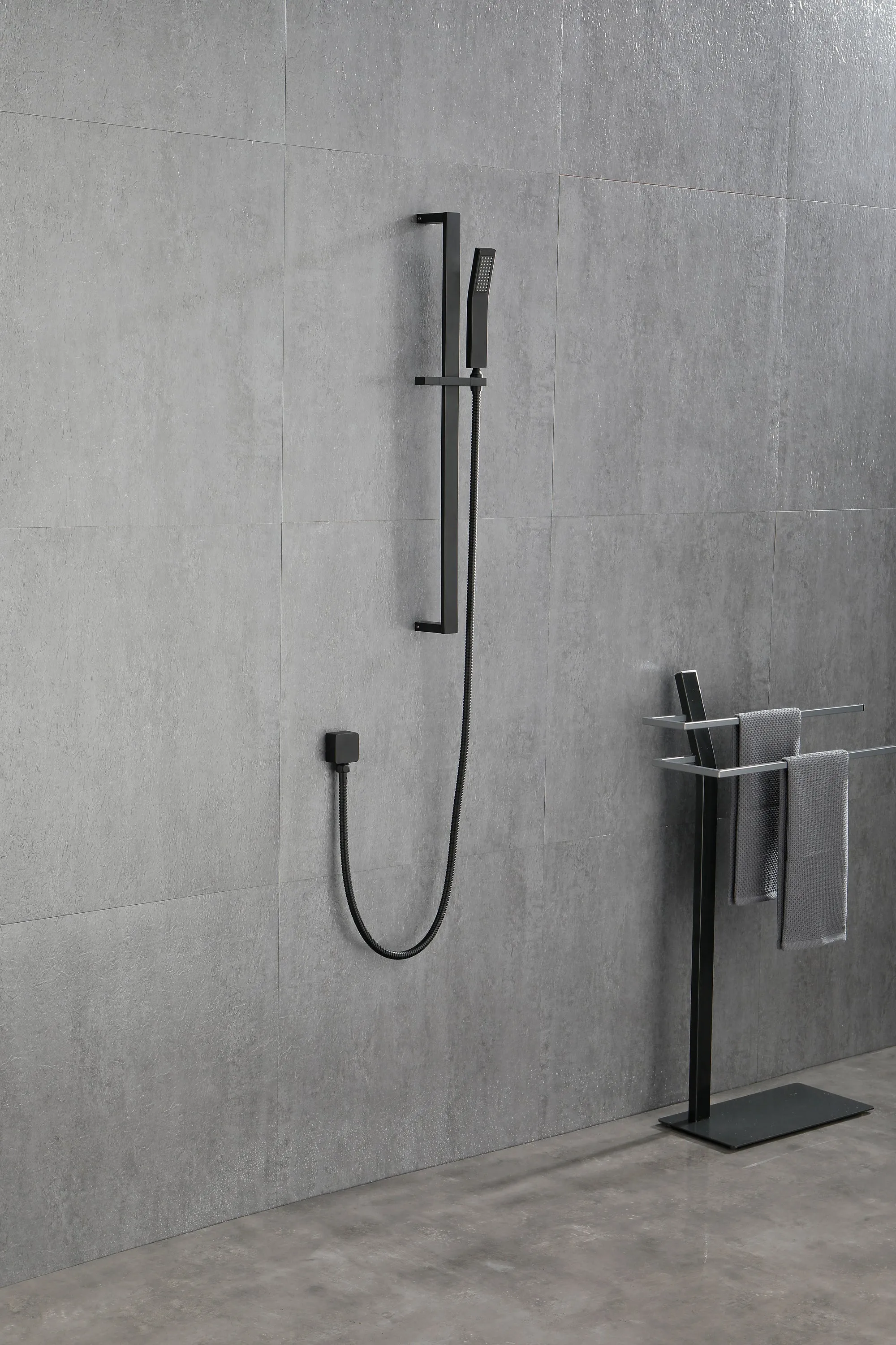 Shower System 10Inch Square Bathroom Luxury Rain Mixer Shower Combo Set Pressure Balanced Shower System with Shower Head, Hand Shower, Slide Bar, Shower Arm, Hose, and Valve Trim