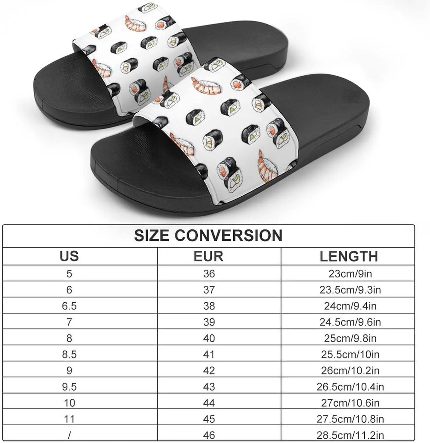 Shrimp Sushi Salmon Roll Unisex Non-Slip Home Slippers Open-toe Outdoor Indoor Slide Shoes Shower Sandals