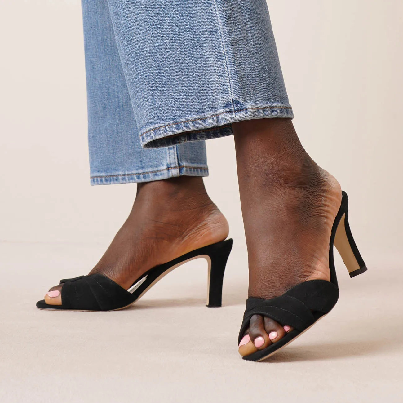 Siemu 70 black suede mules