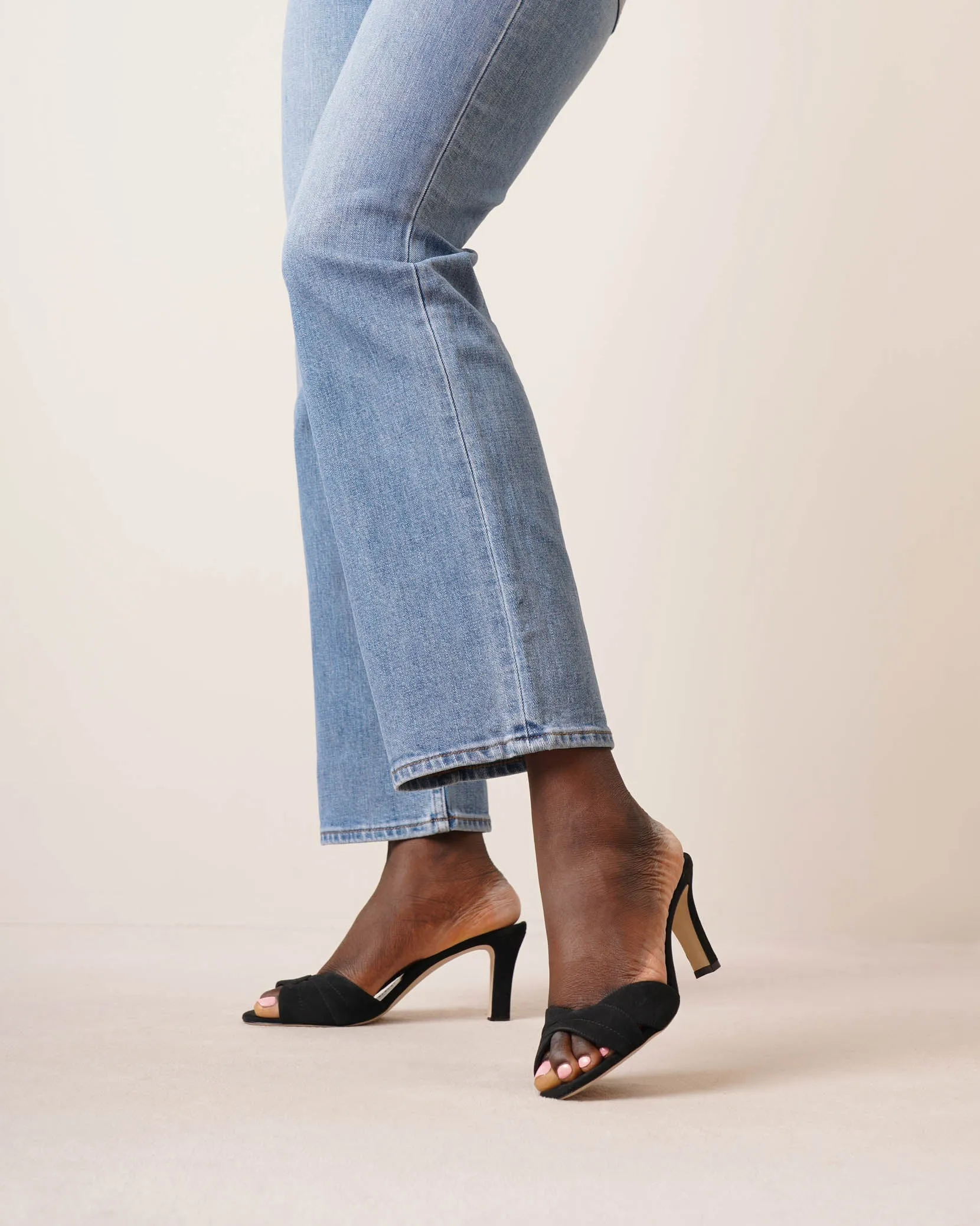 Siemu 70 black suede mules