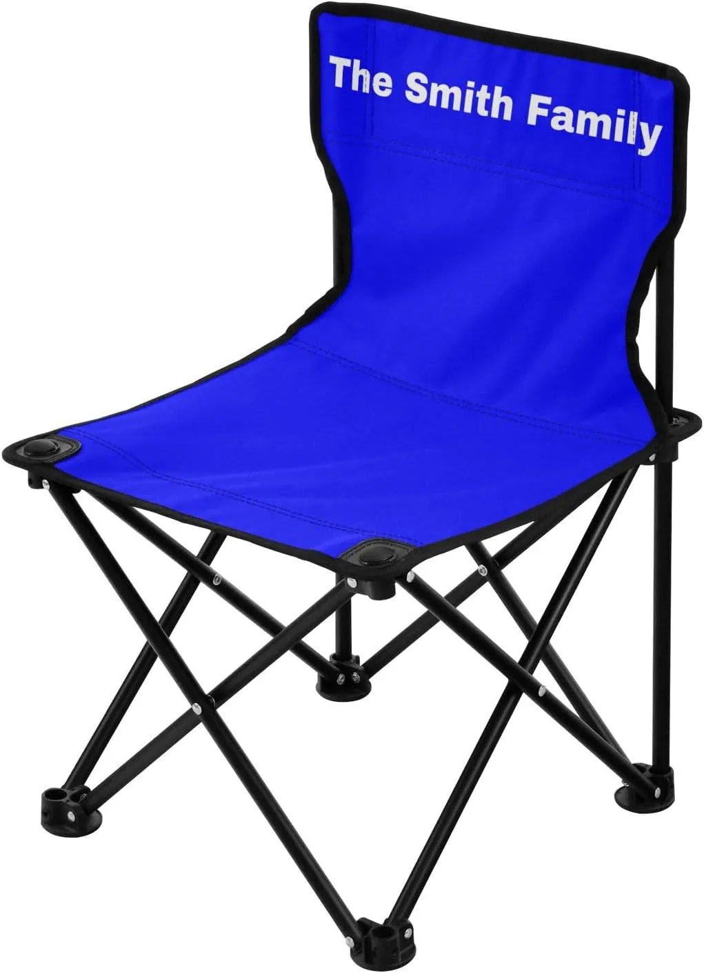 Sinestour Blue Custom Folding Camping Chair for Teen Child Personalized 14.6×14.6in Portable Outdoor Chair with Carry Bag for Barbeques Travel Lawn