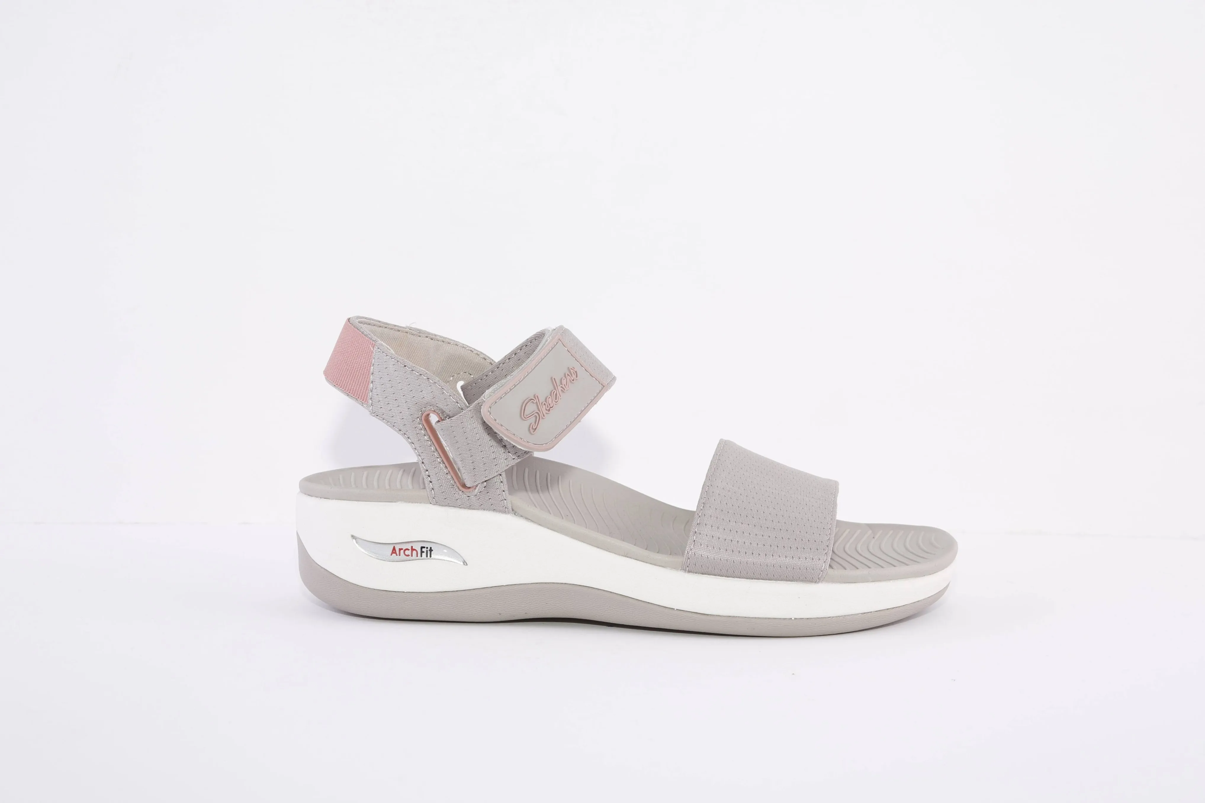 SKECHERS - 163310 ARCH FIT SUNSHINE VELCRO STRAP FLAT SANDAL - TAUPE