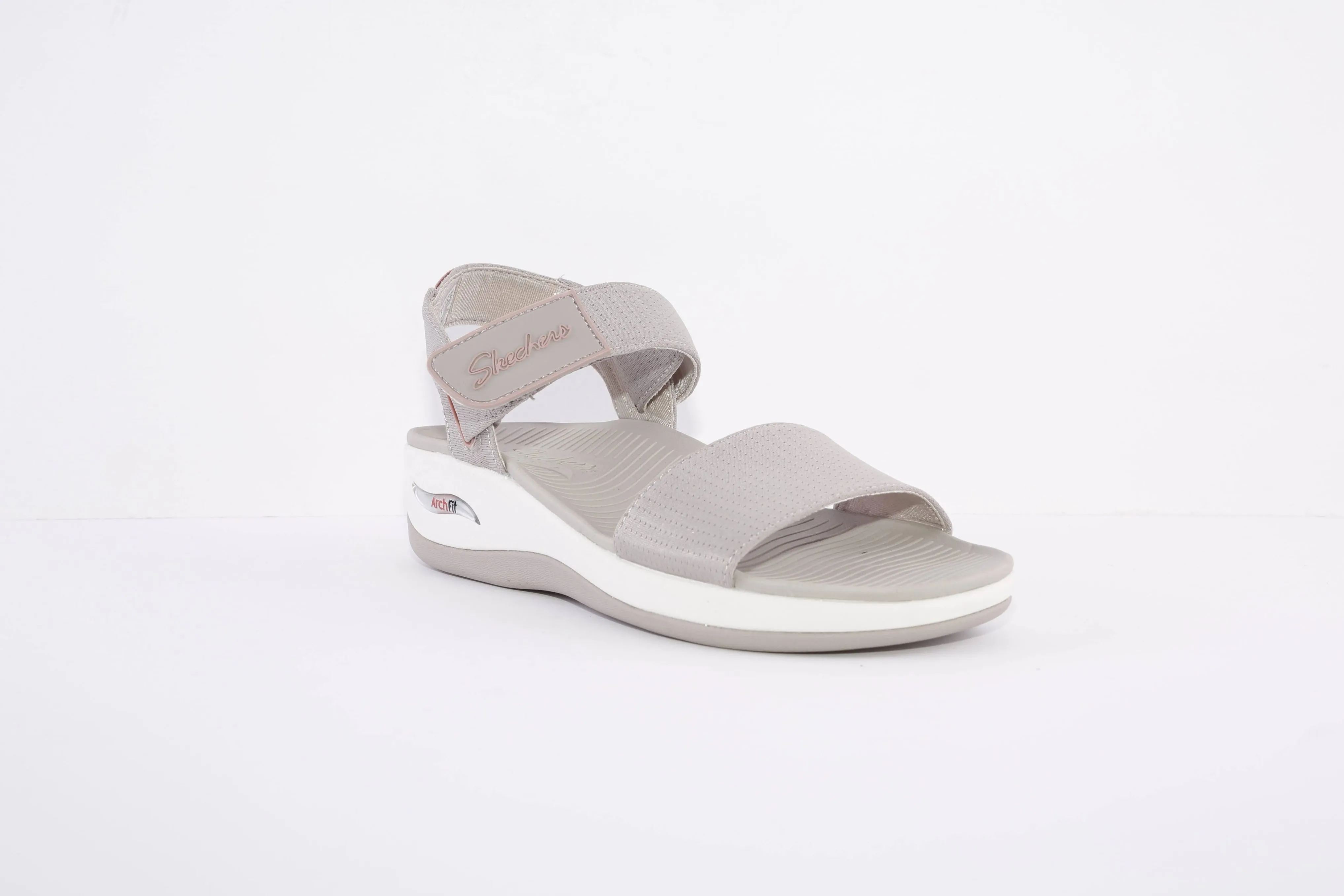 SKECHERS - 163310 ARCH FIT SUNSHINE VELCRO STRAP FLAT SANDAL - TAUPE