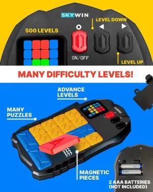 Skywin Klotski Supper Slide Puzzle Game, 500 Entertaining Fun & Mind Training IQ Slide Puzzles, Unblock Super Slide Electronic Sliding Puzzle Brain Game Toy