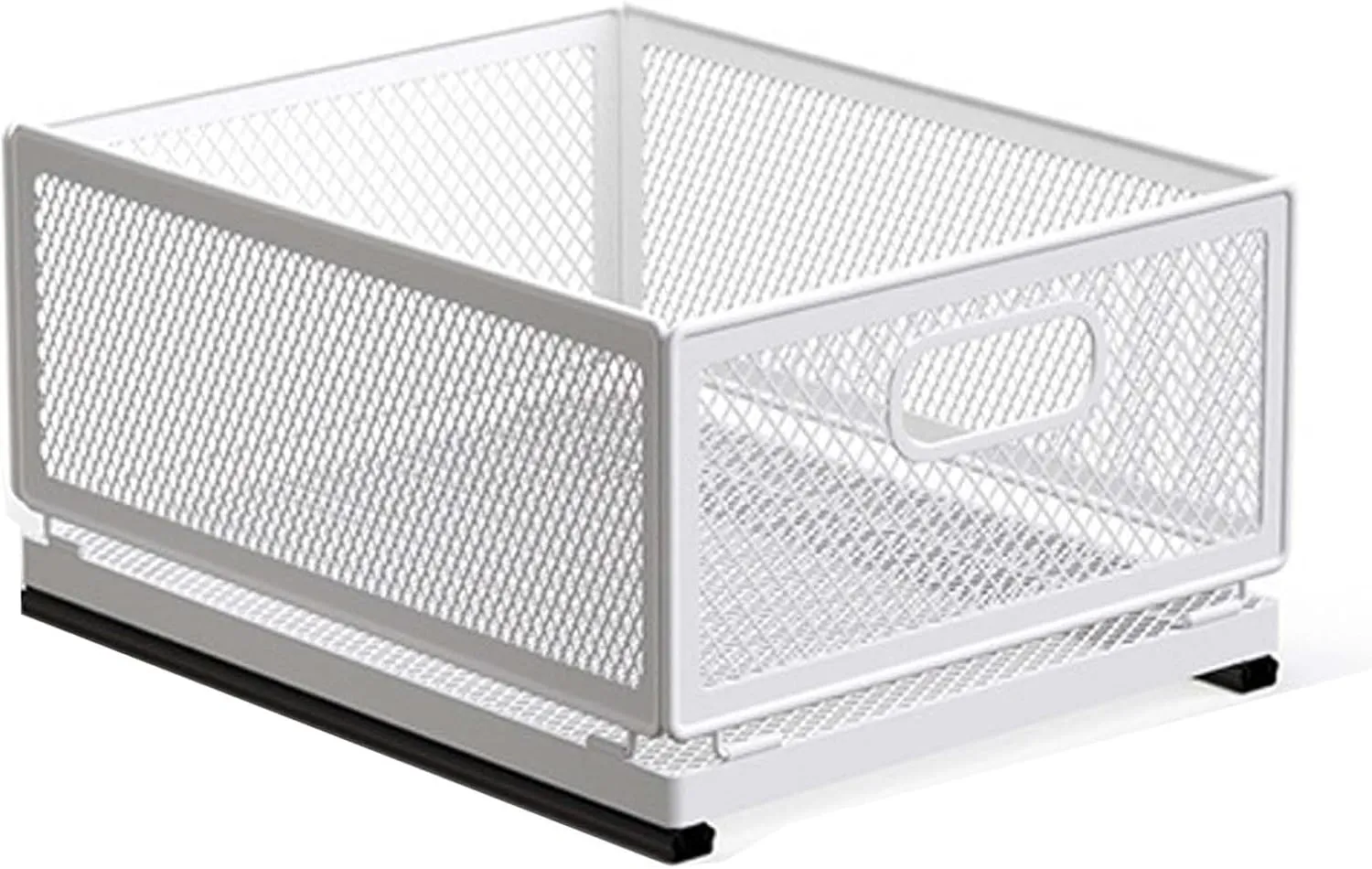 Slide-Out Storage Baskets W9.4"xD11.8"xH6.1" Rustproof Carbon Steel pull out Organizers with Super Strong Adhesive for Home Kitchen Drawers, Shelves, Cabinets