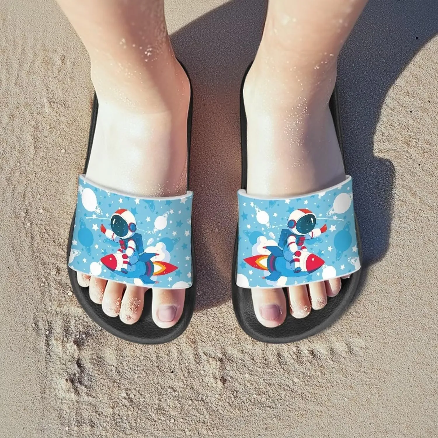Slide Sandals for Boys Quick Dry Summer Slippers Kids Lightweight Pool Sandals