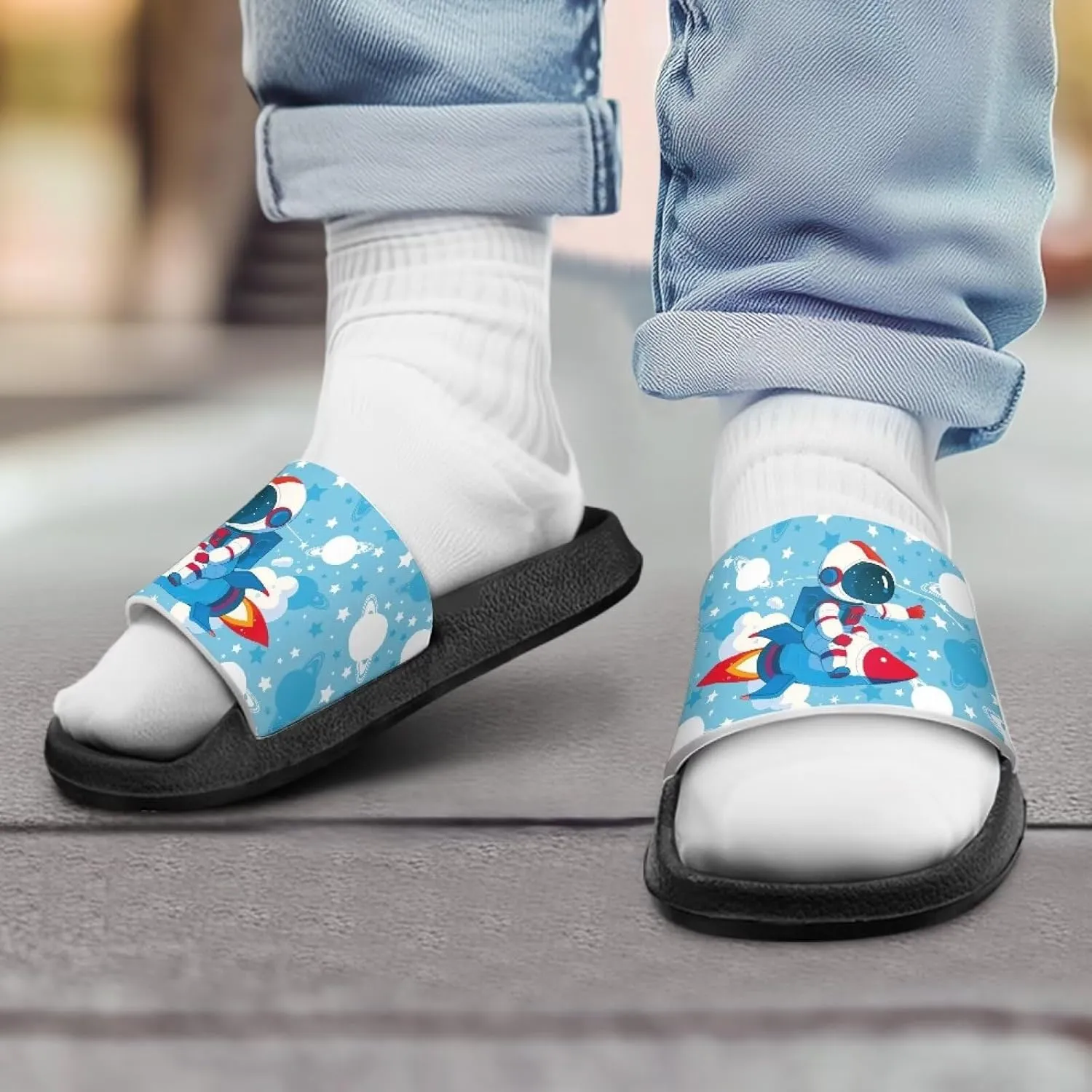 Slide Sandals for Boys Quick Dry Summer Slippers Kids Lightweight Pool Sandals