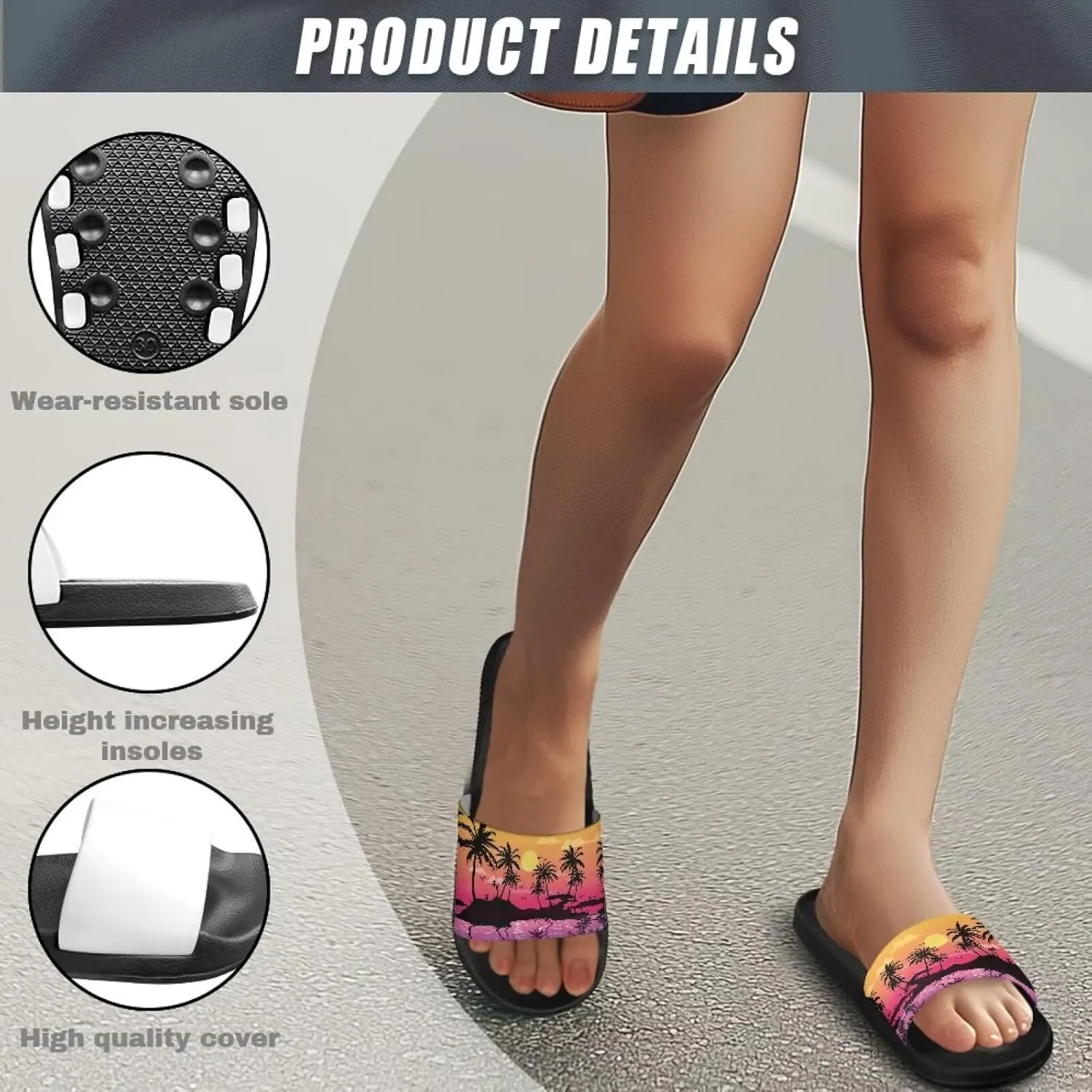 Slides & Slippers for Women & Men Casual Pool Sandals Open Toe Shower Shoes Summer Footwear Gift for Family Friends