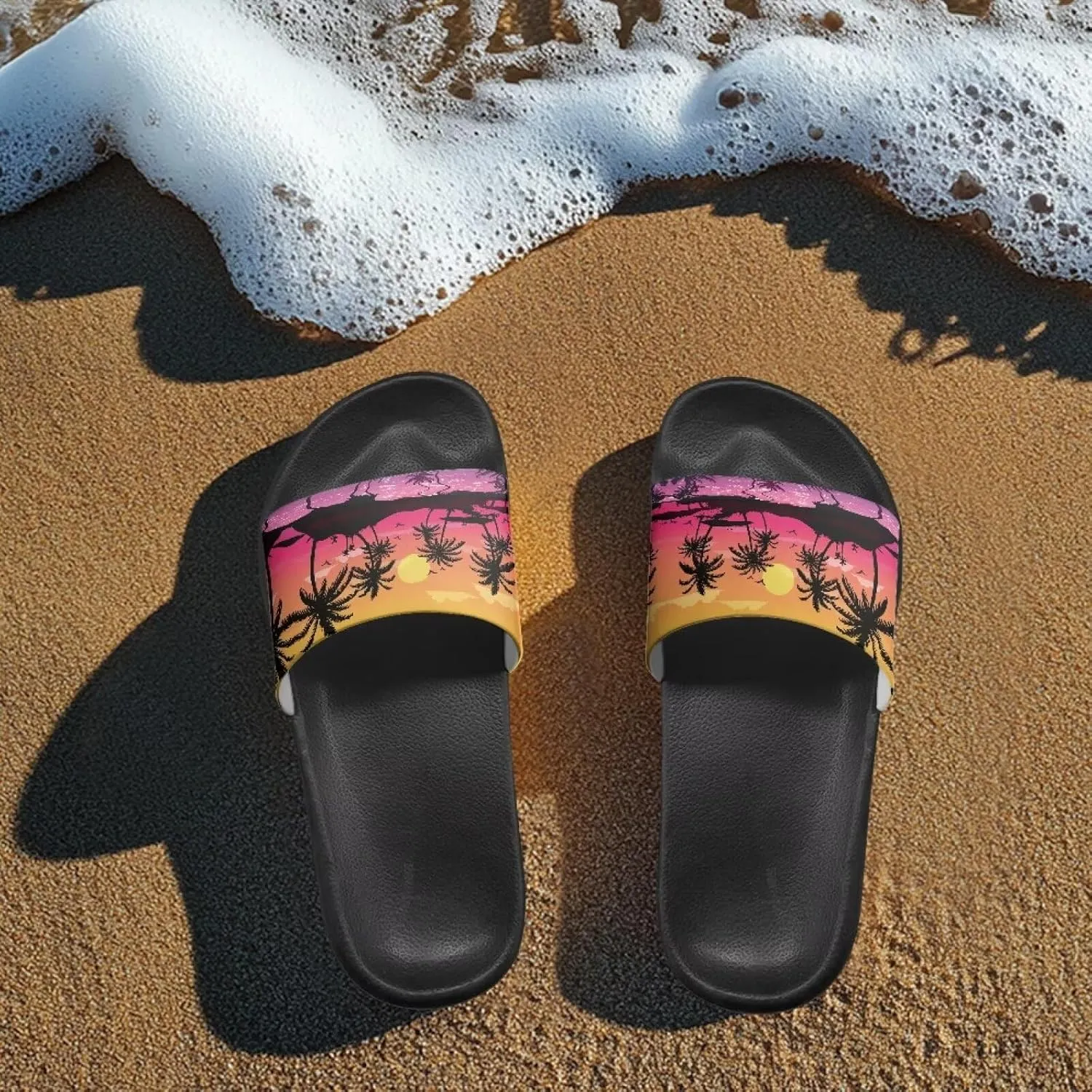 Slides & Slippers for Women & Men Casual Pool Sandals Open Toe Shower Shoes Summer Footwear Gift for Family Friends