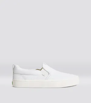 SLIP-ON White Premium Leather Sneaker