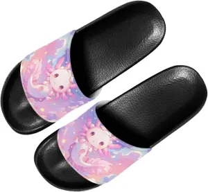Slippers Sandals for Women EVA Flat Slides Anti-Slip House Shower Shoes Indoor Outdoor Open Toe Spa Pool Slides SizeUS 6-13.5