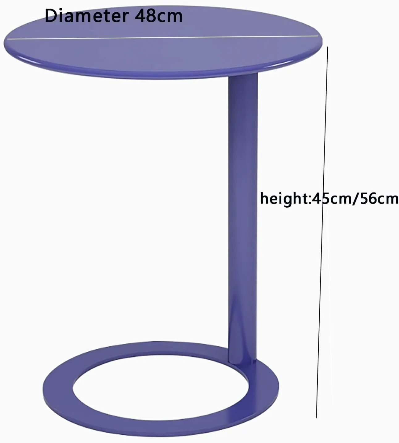 Sofa Side Table, Small Sofa Coffee Side Tables, Stand Metal Side Table, Metal Frame, for Living Room, Bedroom(Style6,Height 69cm)