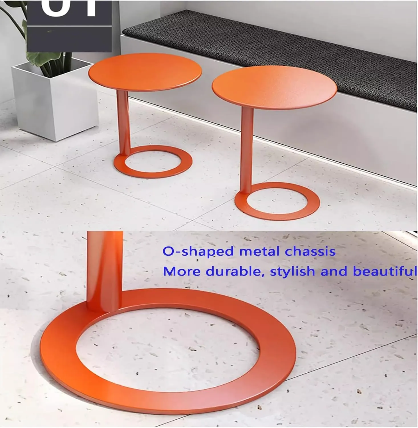 Sofa Side Table, Small Sofa Coffee Side Tables, Stand Metal Side Table, Metal Frame, for Living Room, Bedroom(Style6,Height 69cm)