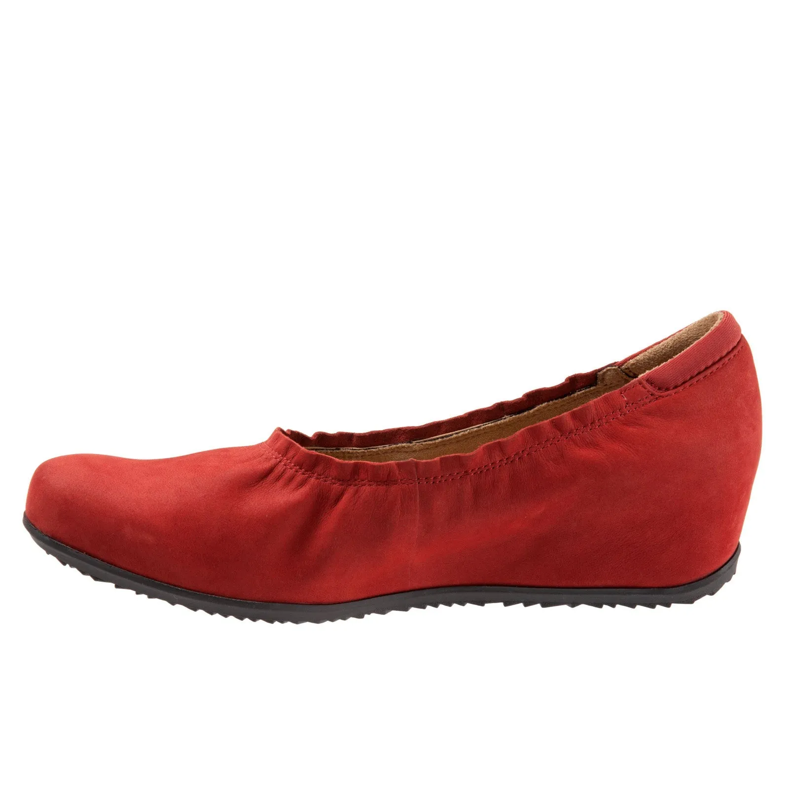 Softwalk Wish S1763-604 Womens Red Leather Slip On Loafer Flats Shoes