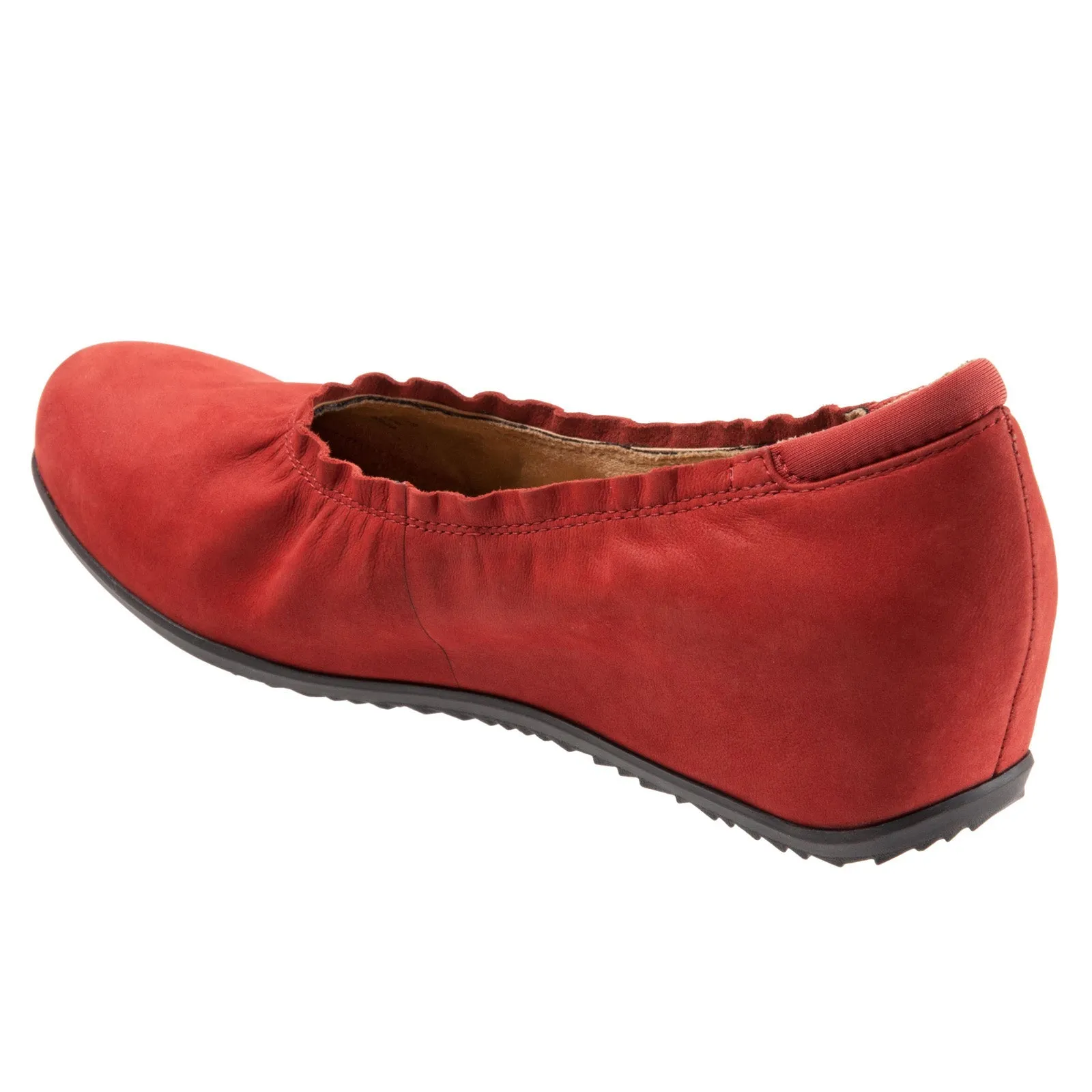 Softwalk Wish S1763-604 Womens Red Leather Slip On Loafer Flats Shoes