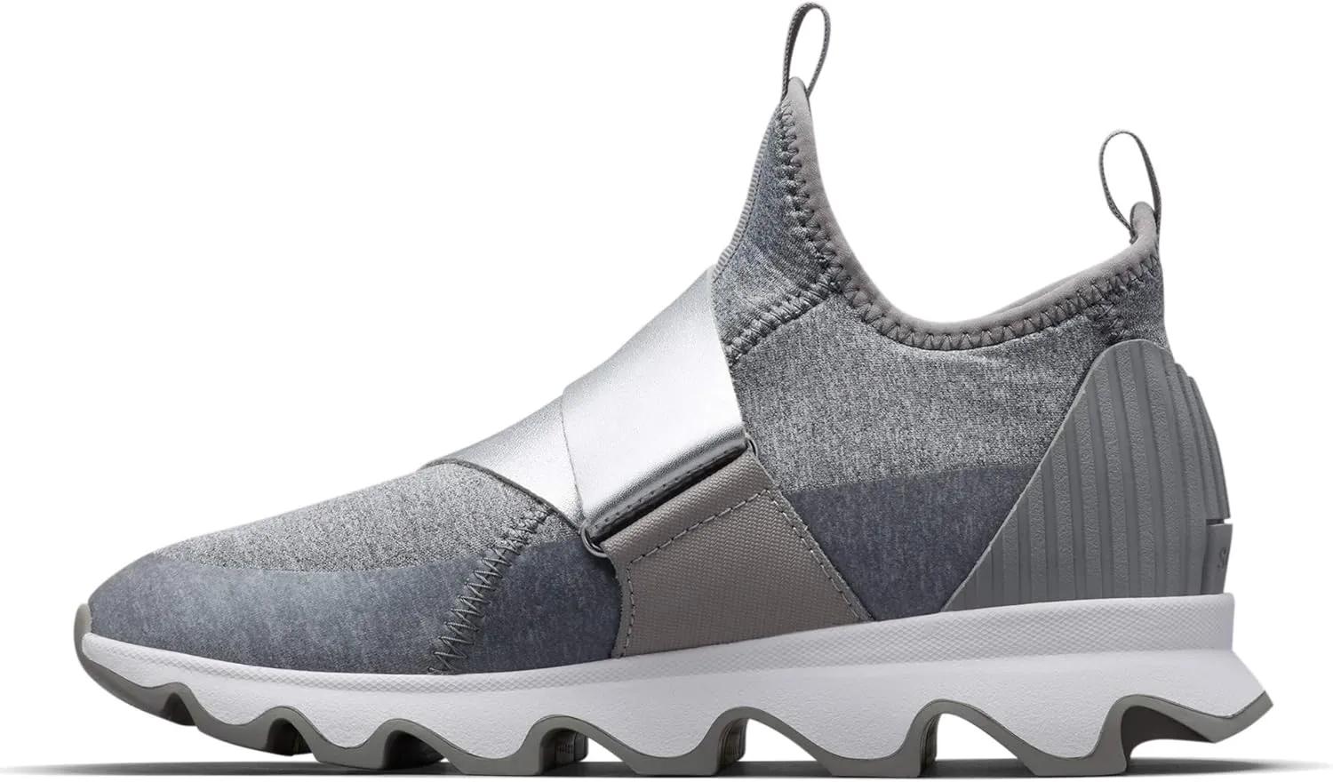SOREL - Women’s Kinetic Sneak, Knit Sneaker with Scalloped Sole and Stretch Straps