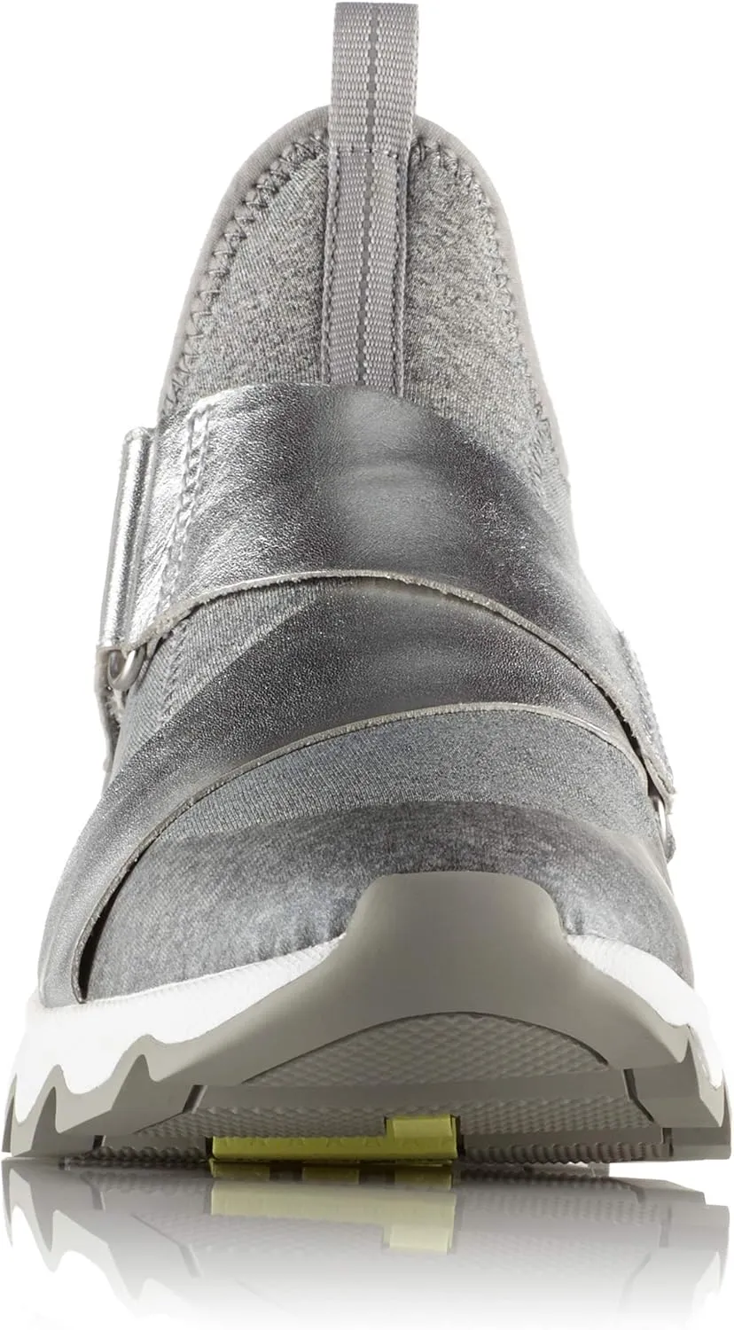 SOREL - Women’s Kinetic Sneak, Knit Sneaker with Scalloped Sole and Stretch Straps
