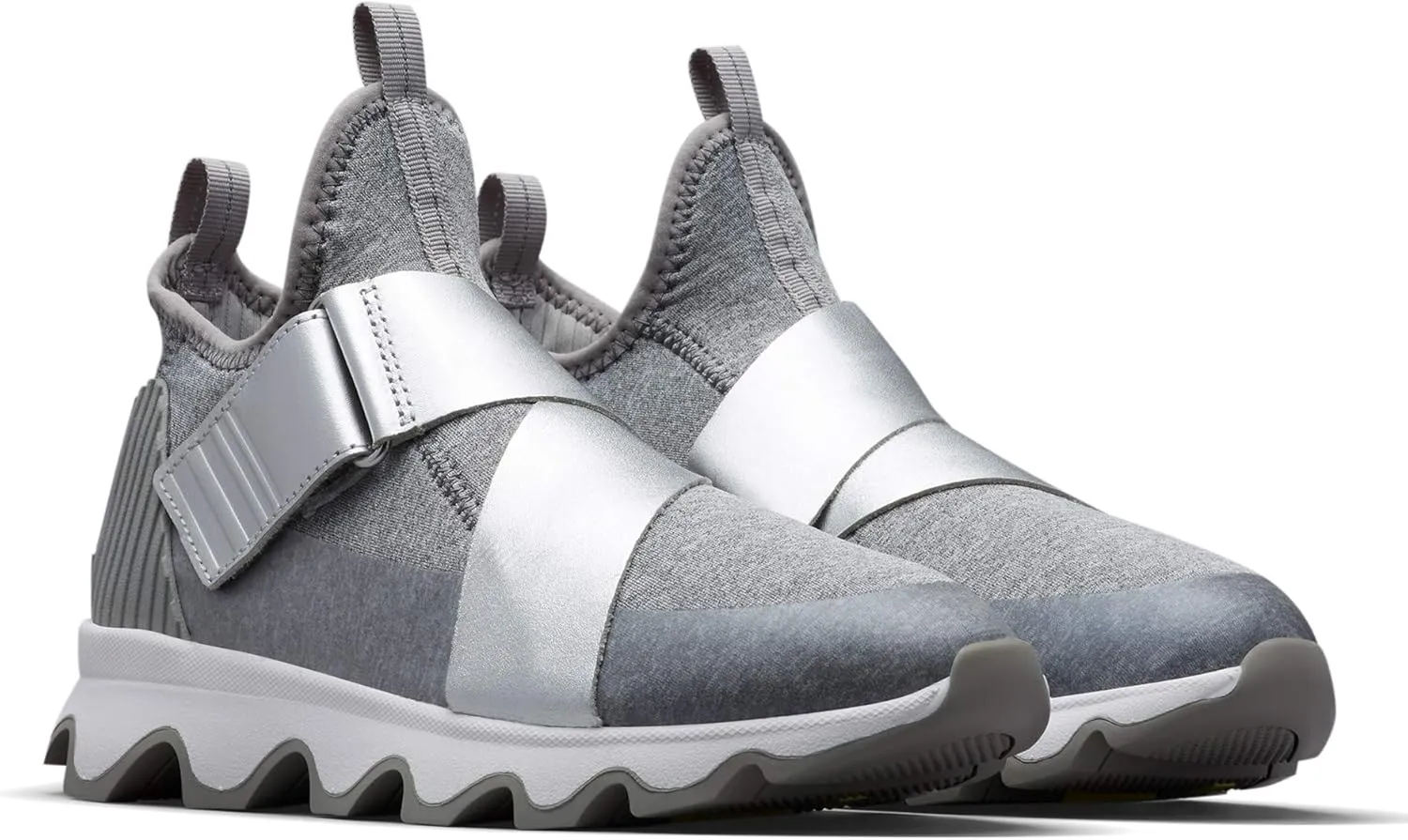 SOREL - Women’s Kinetic Sneak, Knit Sneaker with Scalloped Sole and Stretch Straps