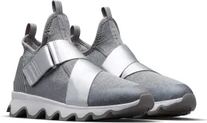 SOREL - Women’s Kinetic Sneak, Knit Sneaker with Scalloped Sole and Stretch Straps