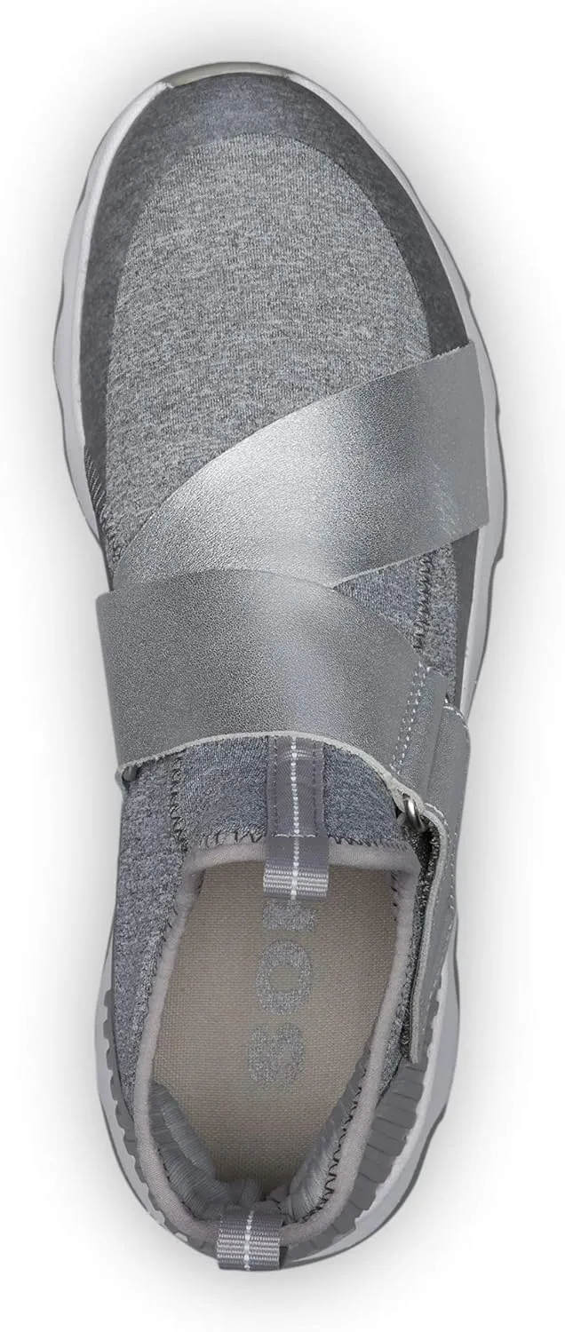 SOREL - Women’s Kinetic Sneak, Knit Sneaker with Scalloped Sole and Stretch Straps