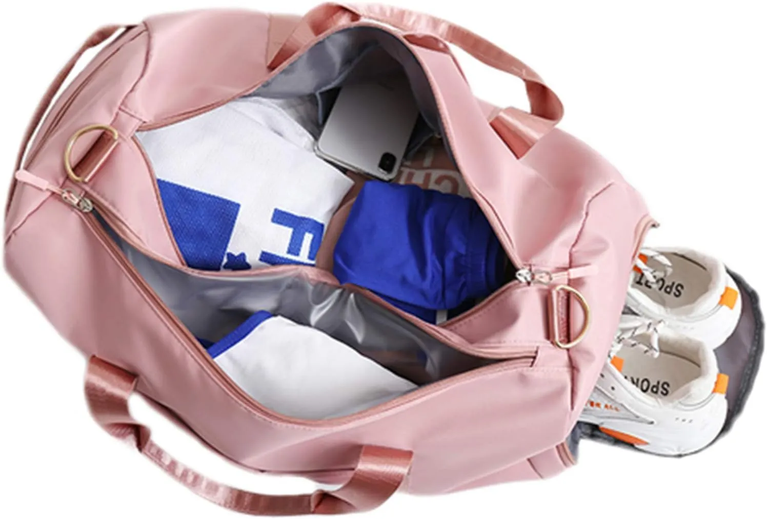 Sports Gym Bag Dry Wet Separated Waterproof Travel Duffel Bags with Shoe Compartment and Wet Pocket Training Swim Yoga Handbag for Women and Men (Blue)