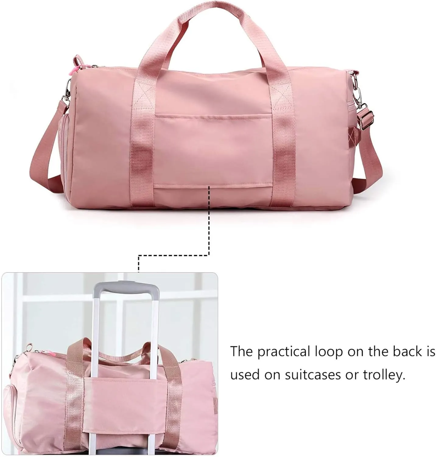 Sports Gym Bag Dry Wet Separated Waterproof Travel Duffel Bags with Shoe Compartment and Wet Pocket Training Swim Yoga Handbag for Women and Men (Blue)
