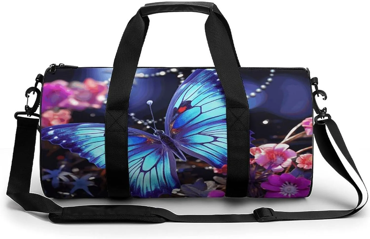 Sports Gym Bag for Women Men Travel Duffel Bag Tote Weekender Bag Beauty Butterfly Carry on Overnight Bag for Travel Swimming Fitness Workout Sports Duffle Bag