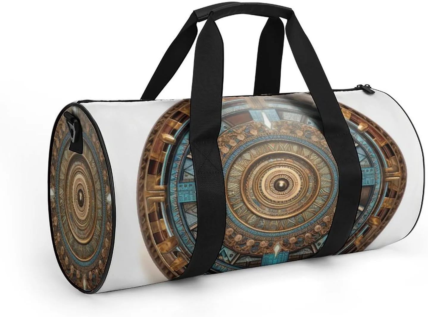 Sports Gym Bag for Women Men Travel Duffel Bag Tote Weekender Bag Brown Round Carry on Overnight Bag for Travel Swimming Fitness Workout Sports Duffle Bag
