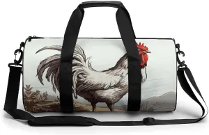 Sports Gym Bag for Women Men Travel Duffel Bag Tote Weekender Bag Chicken Sketch Carry on Overnight Bag for Travel Swimming Fitness Workout Sports Duffle Bag