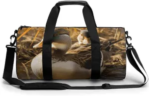 Sports Gym Bag for Women Men Travel Duffel Bag Tote Weekender Bag Domestic Duck Carry on Overnight Bag for Travel Swimming Fitness Workout Sports Duffle Bag