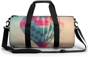 Sports Gym Bag for Women Men Travel Duffel Bag Tote Weekender Bag Hot Air Balloon In The Sky Carry on Overnight Bag for Travel Swimming Fitness Workout Sports Duffle Bag