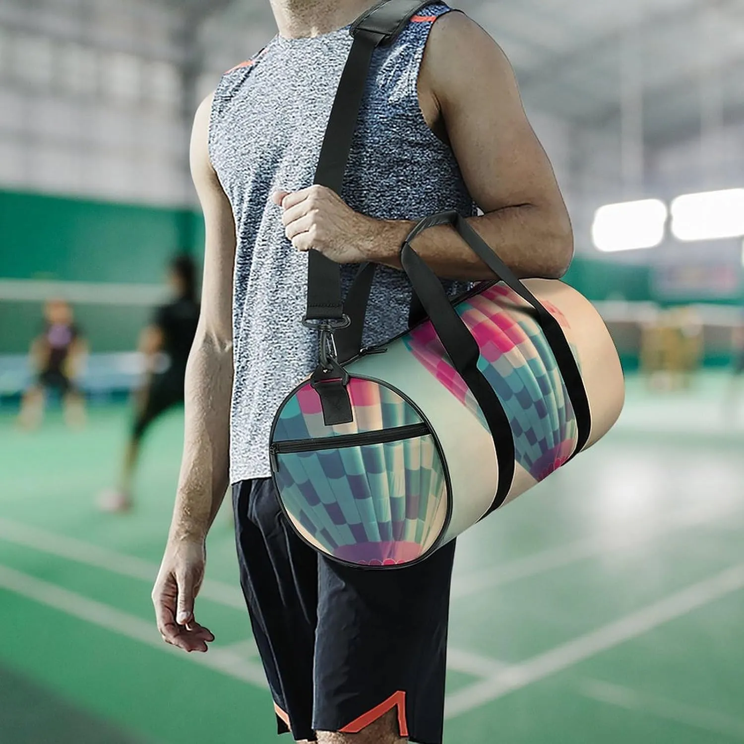 Sports Gym Bag for Women Men Travel Duffel Bag Tote Weekender Bag Hot Air Balloon In The Sky Carry on Overnight Bag for Travel Swimming Fitness Workout Sports Duffle Bag