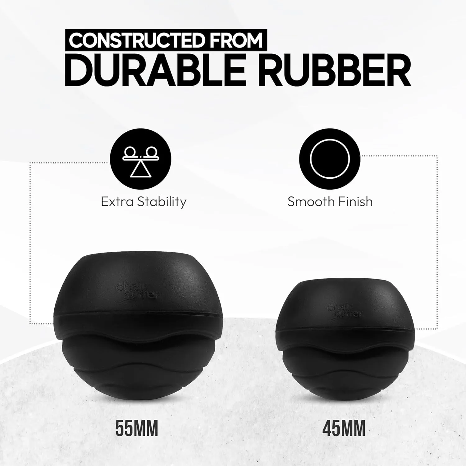 Stabilizing Rubber Ball Feet for Helinox Camping Chair - Durable Outdoor Chair Leg Cap, Help Stability on Rugged and Uneven Surfaces (Black, 55mm)
