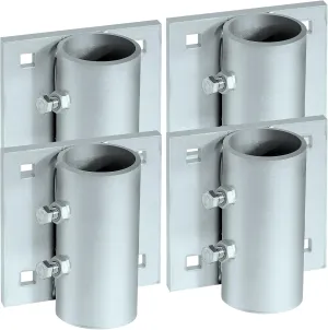Stationary Dock Side Leg Pipe Holder,Dock Brackets Hardware for Posts,Dock Pole Pipe Leg Holder Sleeve,Heavy Duty,7/16" Hole for 3/8" Carriage Bolt