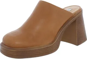 Steve Madden Womens Flirtie Leather Platform Mules