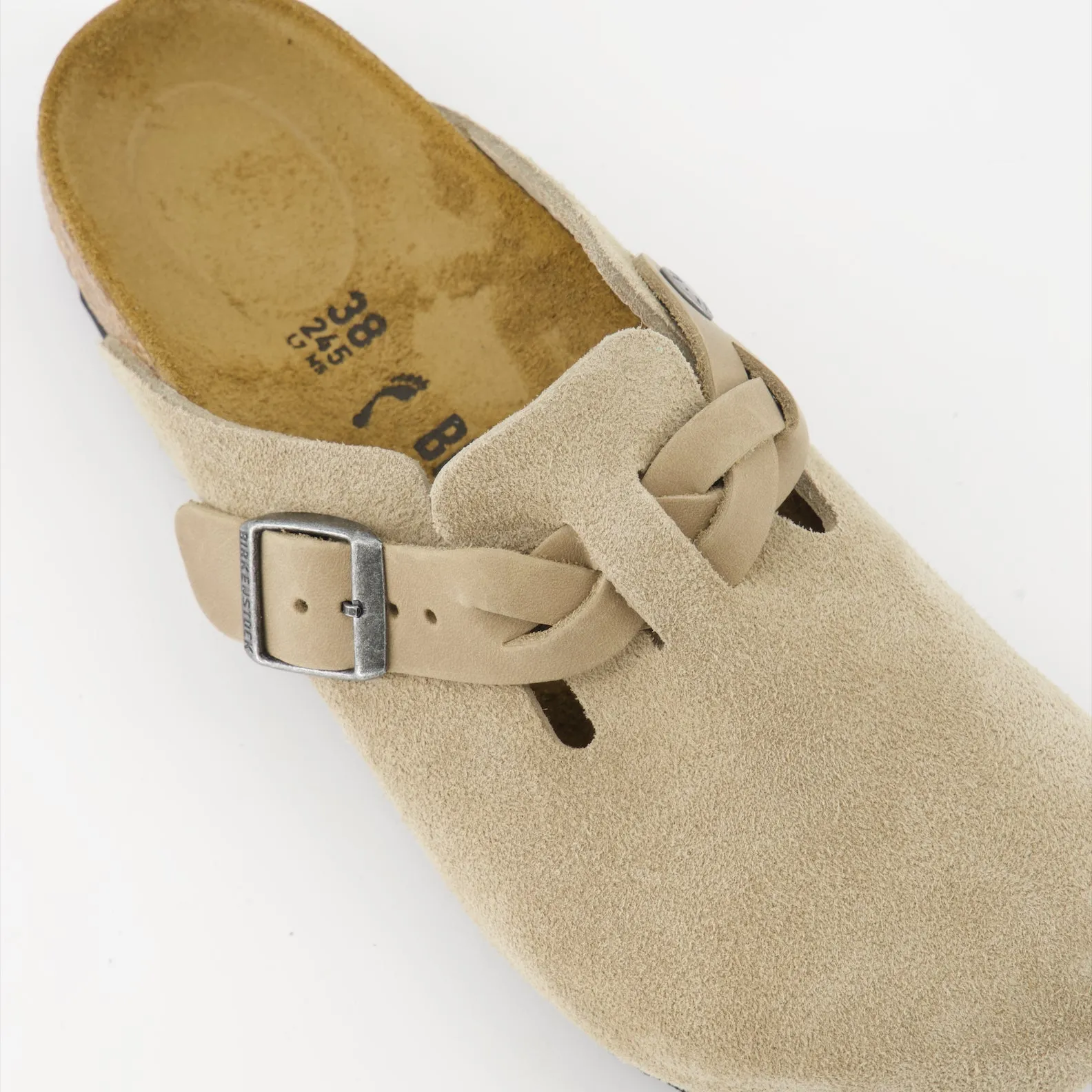 Suede Beige Boston Mules